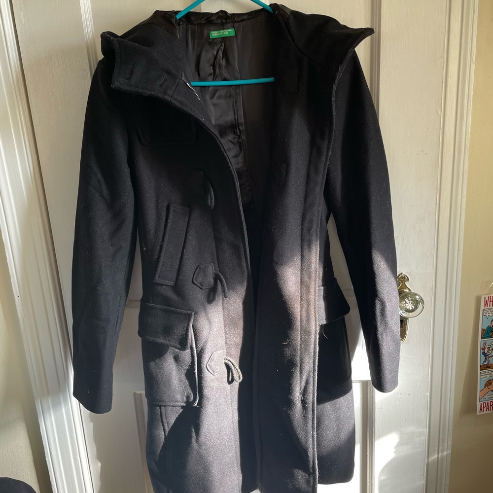 United Colors of Benetton XS Black Wool Coat